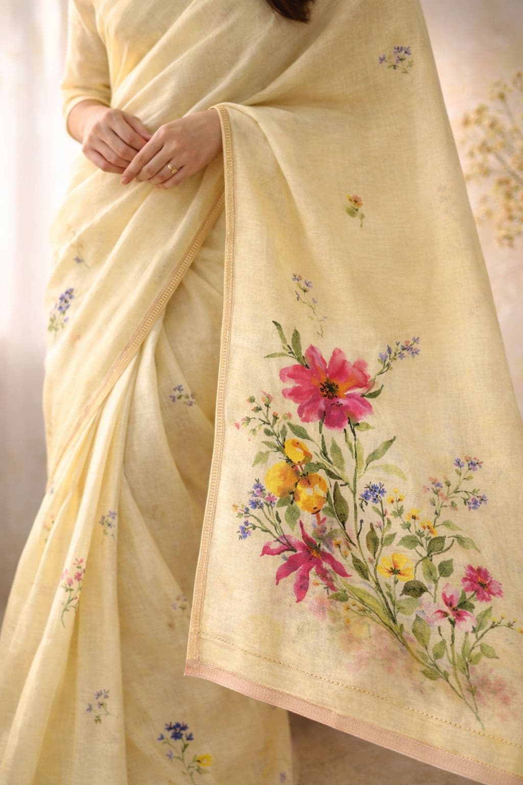Gulnama butter yellow saree