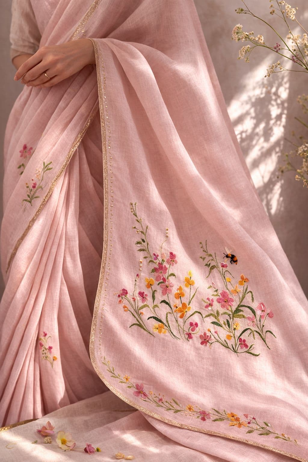 Gulnama blush saree